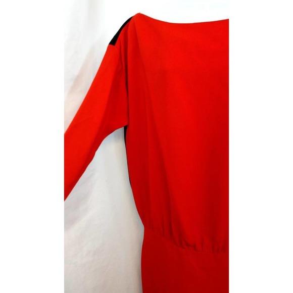 GIVENCHY RED AND BLACK COLORBLOCK DRESS 38 - Picture 4 of 5